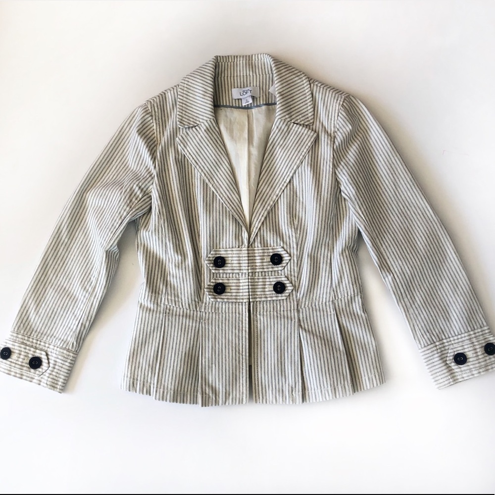 NWT LOFT 3/4 sleeve pleated peplum jacket